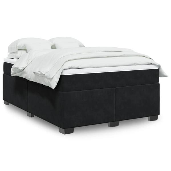 vidaXL Boxspringbett mit Matratze Schwarz 160x200 cm Samt, 3285295