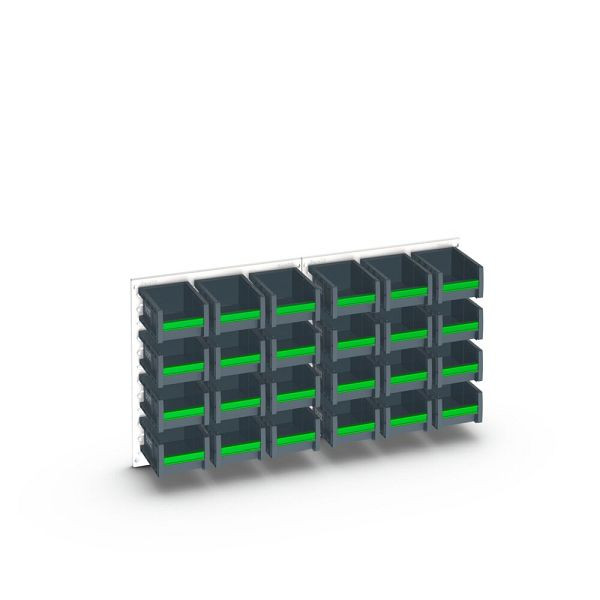 bott perfo Schlitzplattenset mit 24 bottBoxen, 2 Schlitzplatten vertikal, BxTxH: 914x213x495mm, Lichtgrau, 43021009.16