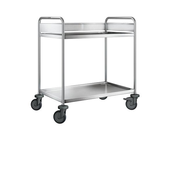 B.PRO Abräumwagen ARW 9 x 6 -2, Rollen ø 125 mm, 4 Lenkrollen, davon 2 mit Feststeller, Stahl, verzinkt mit luftidentischer Bereifung, 575492