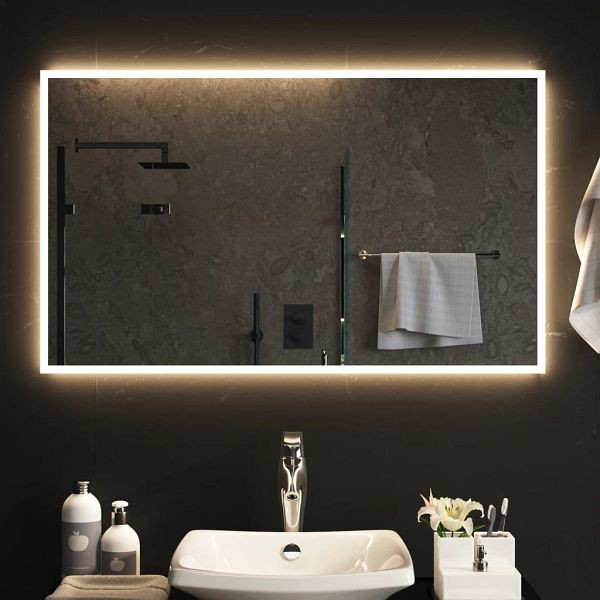 vidaXL LED-Badspiegel 100x60 cm, Glas, stilvoll, 151774