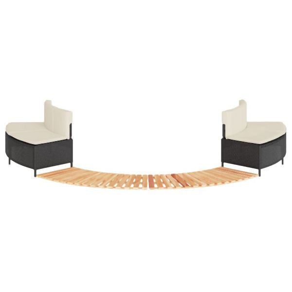 vidaXL Whirlpool-Umrandung Schwarz Poly-Rattan und Massivholz Akazie, 3270635
