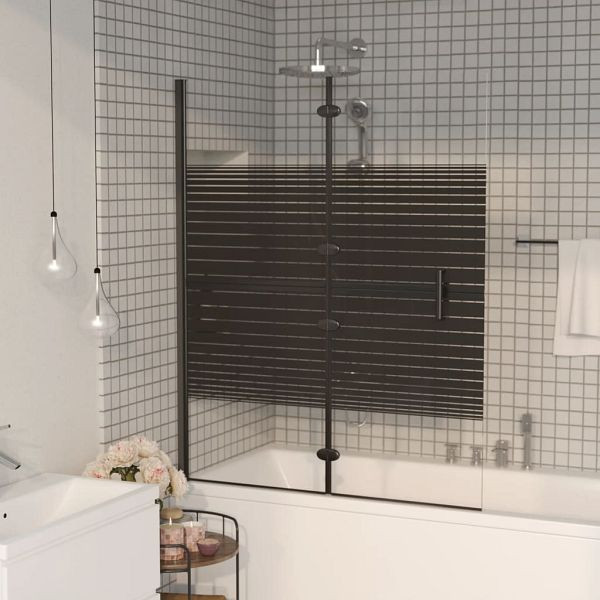vidaXL Faltbare Duschkabine ESG 120x140 cm Schwarz, 150742