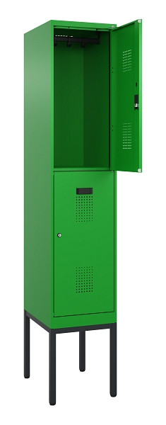 C+P Doppelstock-Spind Evolo PLUS, Gestell, 2 Fächer, 2120x400x500mm, 6037/6037, Zylinderschloss, 0493307-12 S10053
