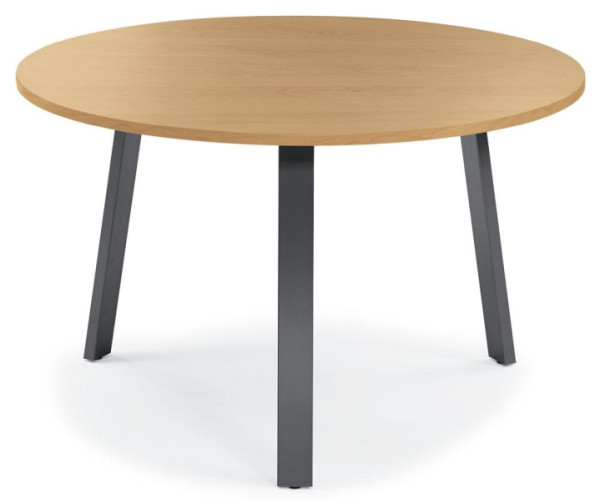 Deskin Konferenztisch DESKIN RIO, Platte Dekor Buche, Gestell Anthrazit RAL 7016, Durchmesser 1000 mm, Höhe 735 mm, 281542