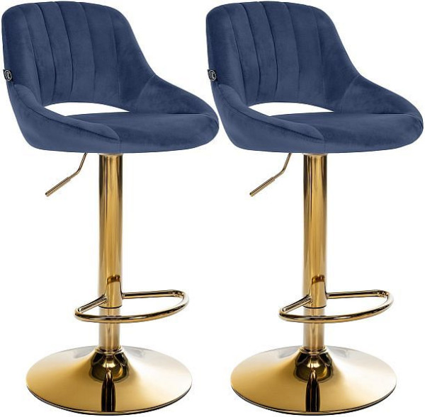 CLP Barhocker Milet Samt G, blau, VE: 2 Stück, 327807