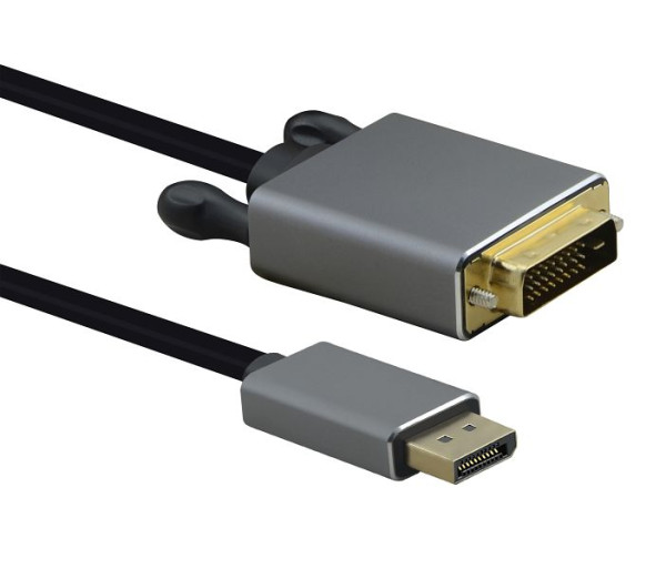 Helos Anschlusskabel, DisplayPort Stecker/DVI Stecker, PREMIUM, 3,0m, schwarz, 288450