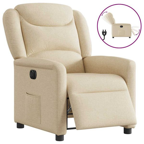 vidaXL Relaxsessel Elektrisch Creme Stoff, 3303182, 8721102961649