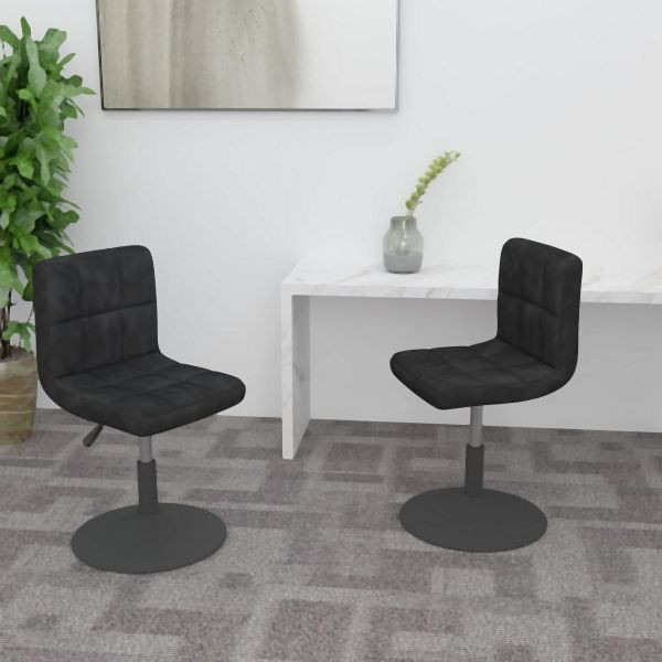 vidaXL Esszimmerstühle 2 Stk. Drehbar Schwarz Samt, 334260