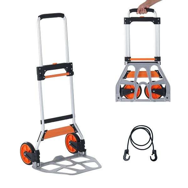 VEVOR Sackkarre Klappbar 125kg Transportkarre aus Aluminiumlegierung und Kunststoff, KZDSTHC275B0DFN3AV0