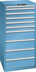 LISTA Schubladenschrank 36x36E (BxTxH) 717x725x1450mm KEY Lock, Lichtblau, 10 Schubladen, Traglast Schubladen 75 kg, 78.313.010