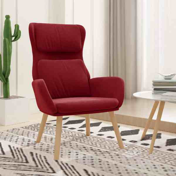 vidaXL Relaxsessel Weinrot Samt, Füllung: Schaumstoff, 341356