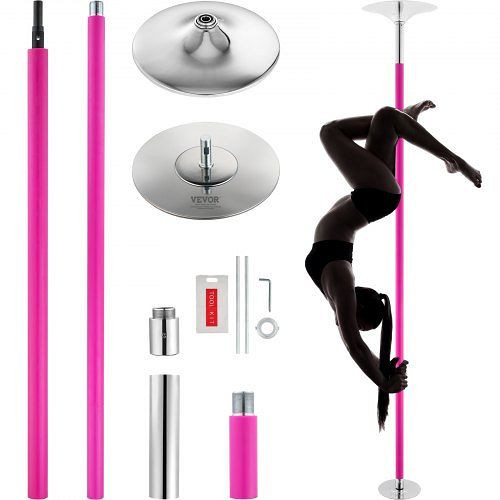 VEVOR Pole Dance Tragbare Tanzstange Profi ca. 216,3-270 cm Höhenverstellbare Abnehmbare Fitnessstange Pink, DBDJZXFS8810WWLHZV0