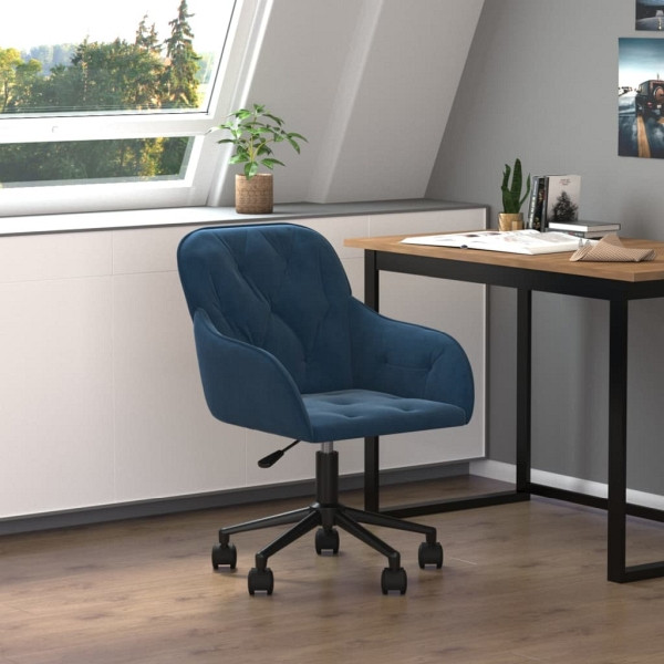 vidaXL Bürostuhl Drehbar Blau Samt, Füllung: Schaumstoff, 344866