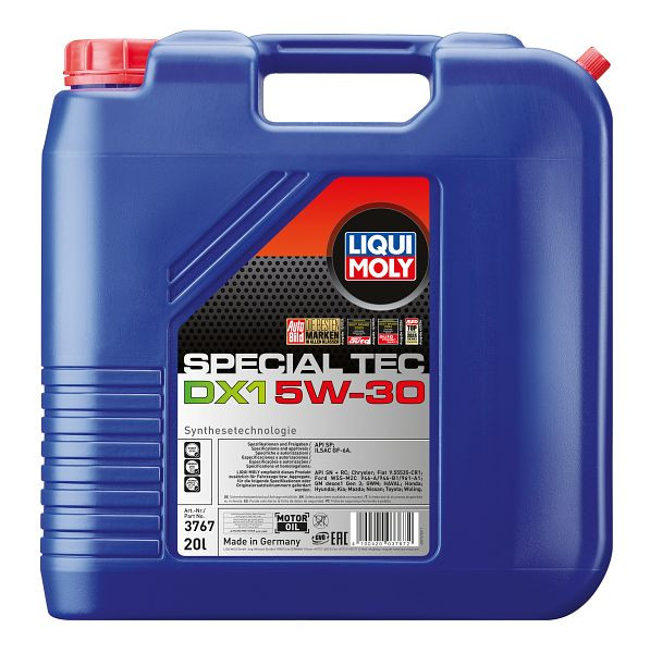 LIQUI MOLY Motoröl Special Tec DX1 5W-30, Kanister Kunststoff, VE: 20 Liter, 3767