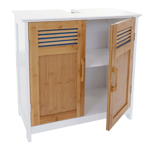 Mendler Waschbeckenunterschrank HWC-A85, Badschrank 60x60x30cm, bambus, 57146