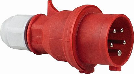 as-Schwabe CEE-Stecker 400V/16A, rot mit Schraubanschlüssen, 400V/16A/5polig/6h, 61420