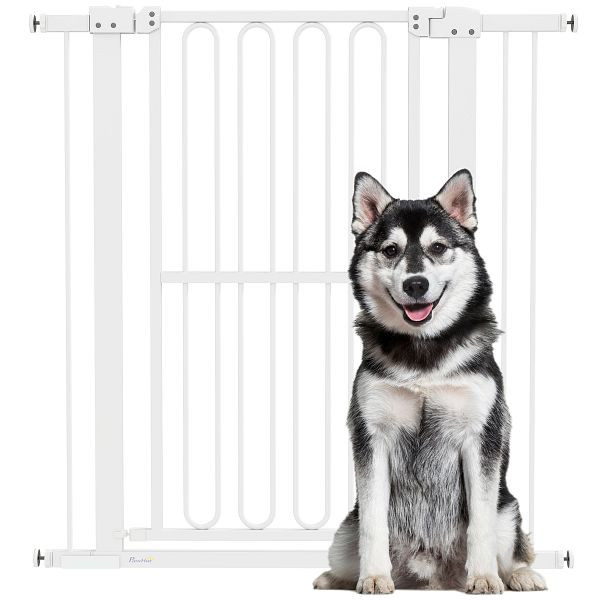 PawHut Türschutzgitter Hund, 76-104 cm Absperrgitter ohne Bohren, Treppengitter, D06-239V02WT