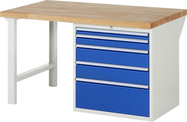 RAU Werkbank Serie 7000 - Baukasten-Bauweise, Unterbau-Container (5x XL-Schublade), 1500x840x900 mm, 03-7611A1-159B4S.11