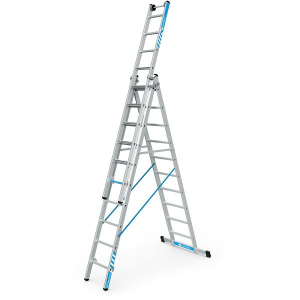 ZARGES Skymaster Plus X - gebördelte Mehrzweckleiter, 3-teilig, mit 80 mm Stufen 3x14, 41581
