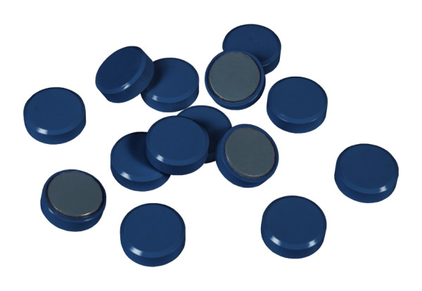 Eichner Facettenrand-Magnet, Durchmesser 30 mm, Höhe 10 mm, Haftkraft 0,6 kg, Farbe blau, VE: 1 Pack à 20 Stück, 9177-00513