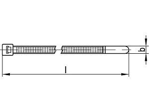 ART 82505 PA 6.6 3,5 x 200/ 50 Kabelbinder, Form T-HS, natur, T 30L-HS VE=S (100 Stück)