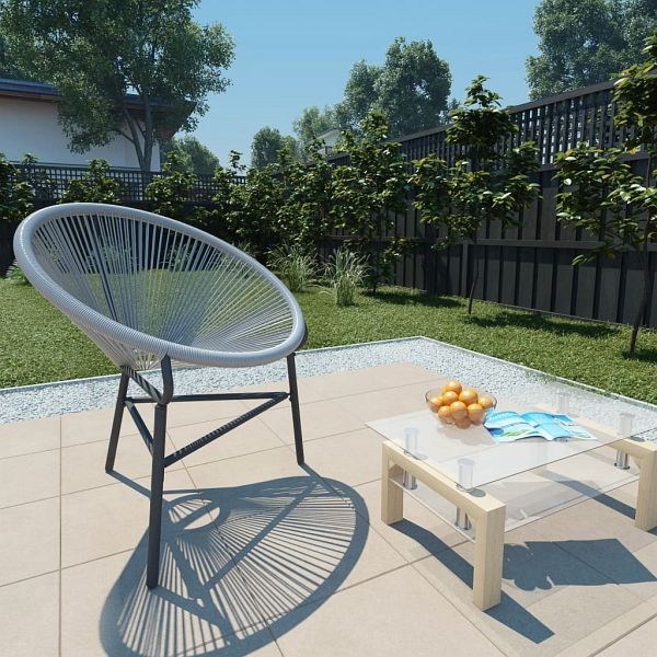 vidaXL Garten-Mondstuhl Poly-Rattan Grau, 44481