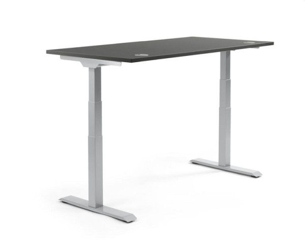 Deskin Höhenverstellbarer Schreibtisch FLEX MODUL, Anthrazit, 1800 x 800 x 605-1255 mm, Gestell: Alusilber, 346518