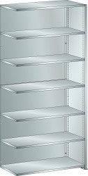 LISTA Anbauregal L1006 (BxTxH) 1000x500x2200mm 160kg, Rückwand glatt (2-teilig), Farbe: Lichtgrau, 50.410.020