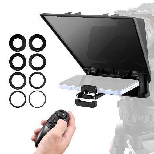 VEVOR Teleprompter, 22,35 cm Alu, mit einstellbarem Spektroskop & Fernbedienung, für DSLR/Webcam/Smartphone und Streaming, ZMSTCQ8YCDYK5R4MMV0