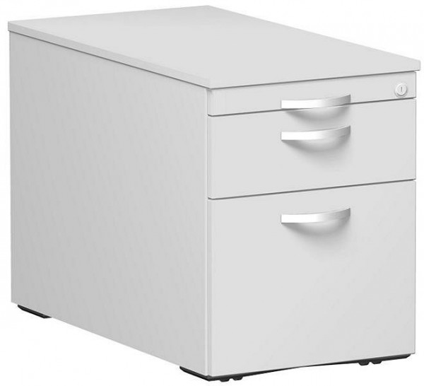 geramöbel Rollcontainer Hängeregistratur und 1 Metall-Schubfach, Metall-Rollschubführung, 438x800x565, Lichtgrau/Lichtgrau, S-530352-LL