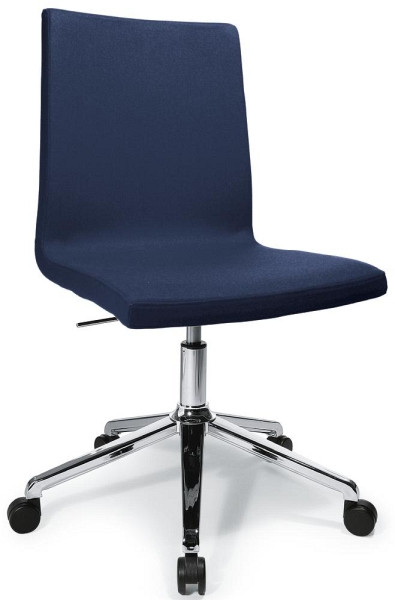 Deskin Besucherdrehstuhl TURN, Fußkreuz verchromt, Bezug Filz L, Farbe dunkelblau, 270508