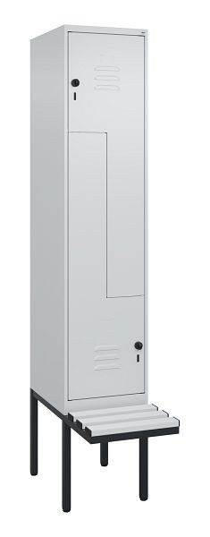 C+P Z-Spind Classic PLUS, Bank, 2 Abteile, 2120x400x815mm, 7035/7035, Drehriegel, 0800437-122 S10039