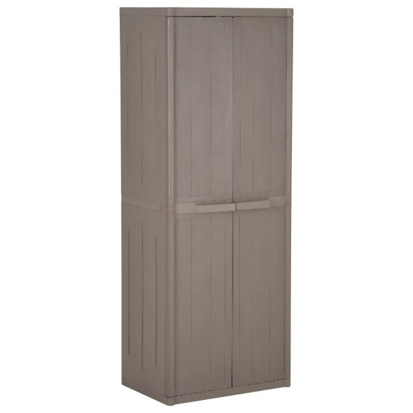 vidaXL Gartenschrank Braun 65x45x172 cm PP Holz-Optik, 151240