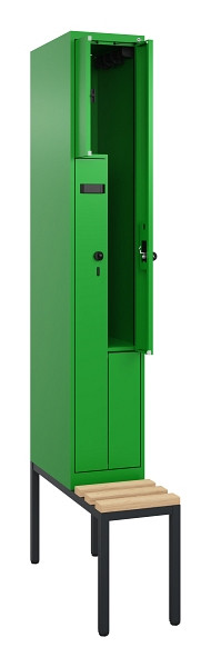 C+P Z-Spind Evolo PLUS, Bank, 2 Fächer, 2120x300x815mm, 6037/6037, Drehriegel, Sitzfläche Buche-Hartholz, Sitzbank, 0490537-102 S10029