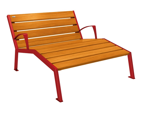 Procity Liegestuhl Silaos 1200 mm, Mit Armlehne, Holz & Stahl, helle Eiche/RAL 3004, 209643.3004.CHEC