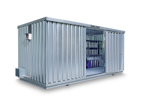 SÄBU SAFE Tank 1700, (Außenaufstellung) ALG, verzinkt, montiert, nicht isoliert, 5.380 x 2.170 x 2.300 mm, Einflügeltür auf der 5 m Seite, F119620101-F911