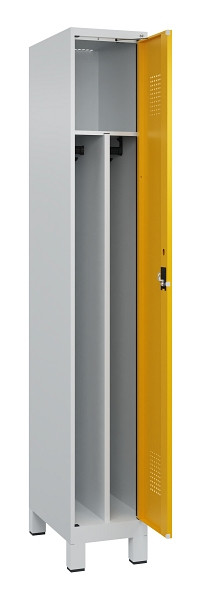 C+P Spind Evolo PLUS, mit Füßen, 1 Abteil, 1950x300x500mm, 7035/1004, Verschluss Zylinderschloss, 049010-10F S10027