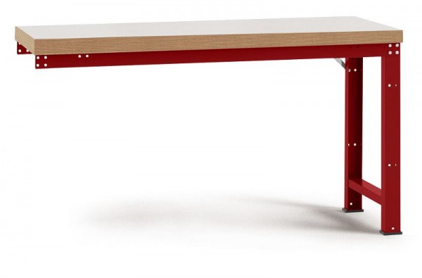 Manuflex Anbauwerkbank PROFI Standard mit Kunststoffplatte, BxTxH = 1250 x 700 x 840 mm, Rubinrot, WP4009.3003