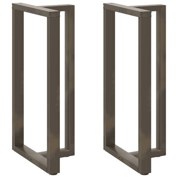 vidaXL Bartischbeine T-Form 2 Stück Naturstahl 60x35x(110-111) cm Stahl, 4013107