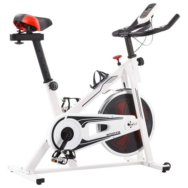 vidaXL Heimtrainer mit Pulsmesser Weiß und Rot, 92136, 8719883737171