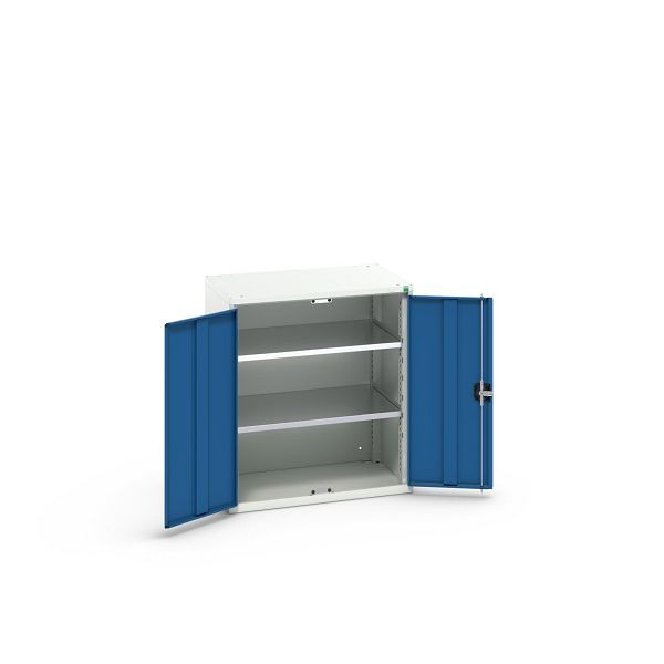 bott verso Flügeltürschrank, mit 2 Fachböden, BxTxH: 800 x 550 x 900 mm, Lichtgrau / Enzianblau, 16926147.11