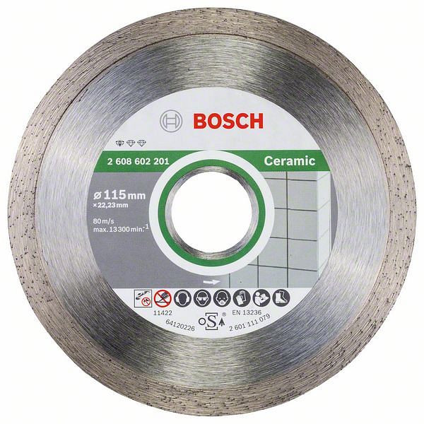 Bosch Diamanttrennscheibe Standard for Ceramic, 115 x 22,23 x 1,6 x 7 mm, 2608602201