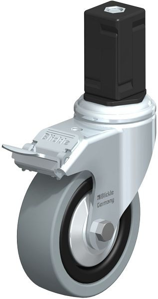 Blickle LKRA-VPA 101G-11-FI-FA-EV17 Apparate-Lenkrolle mit Expander & Feststeller, Vollgummi, Grau, 848183
