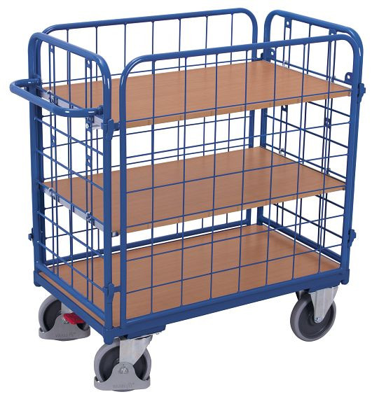 VARIOfit Etagenwagen niedrig, Außenmaße: 1.040 x 540 x 1.180 mm, RAL 5010 enzianblau, sw-500.460