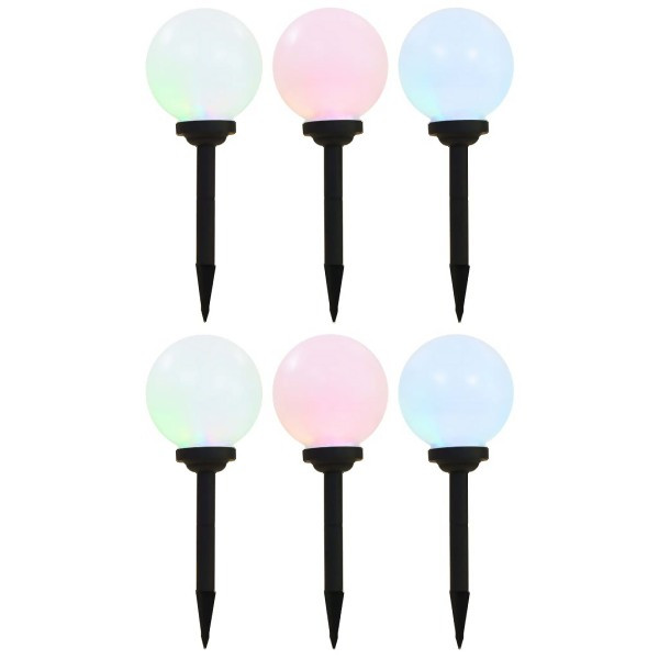 vidaXL Außen-Solarlampen 6 Stück LED Kugel 20 cm RGB, 277126