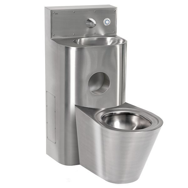 KWC Sanitärkombination, Edelstahl, Wandmontage, SPK, elektrisch, WC mittig, 2000100969