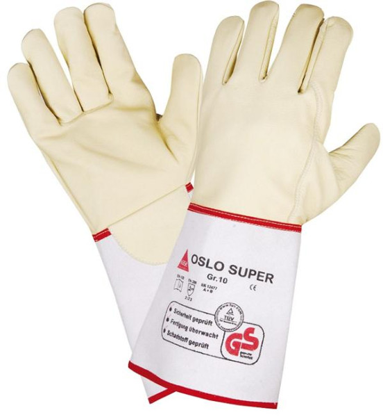 Hase Safety OSLO-SUPER, Schweisserhandschuhe Stulpe, Top-Rindnarben, Größe: 11, VE: 6 Paar, 105100-11