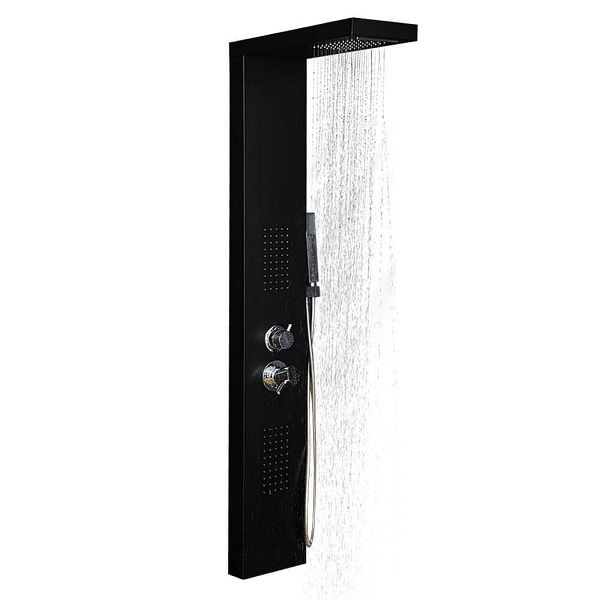 HOME DELUXE Duschpaneel CASCATA - Farbe Schwarz, 9069, 4058166040725