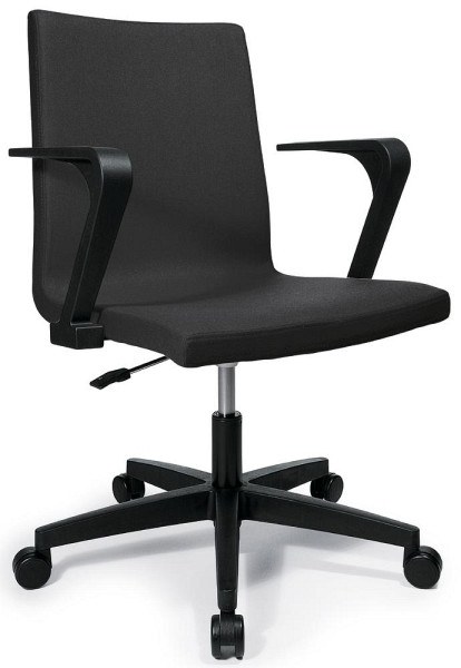 Deskin Besucherdrehstuhl TURN inkl. Armlehnen, Fußkreuz Polyamid schwarz, Bezug Filz L, Farbe schwarz, 270510