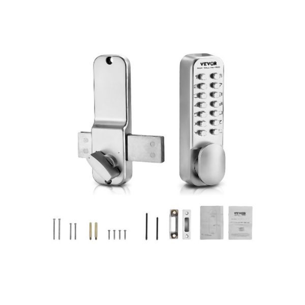 VEVOR Mechanische Schlüsselloses Türschloss 14 Tasten Silber mit Drehknopf, JXMMSBMAZSZMD0O8HV0